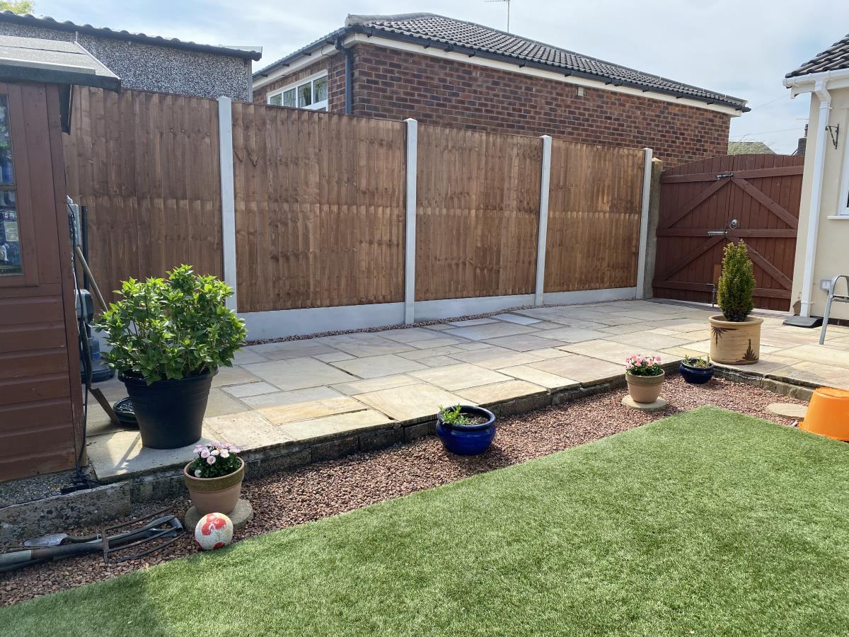 Photo - Replacement tall fence panels, concrete posts and base panels for a Kirkham garden