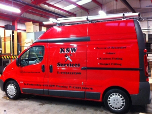 Photo - Our distinctive KSW Services van parked up for the night after a long day